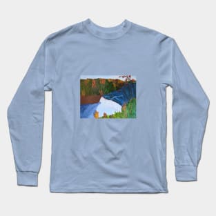 Autumn Waterfall Print Long Sleeve T-Shirt